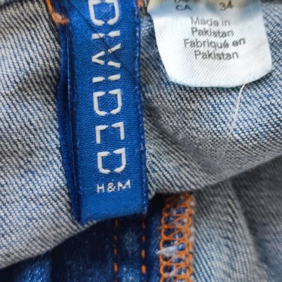 H&M Divided jeans skinny button fly distressed men's size 34 - Picture 4 of 9